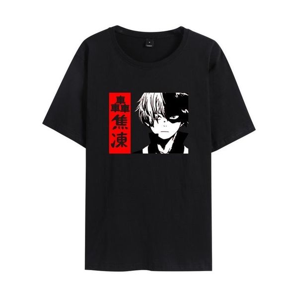 

women's t-shirt anime printed my hero academia women cute cartoon men lady tshirt short sleeve o-neck black summer plus size clothes, White
