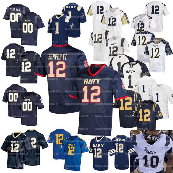 Custom Men Mulheres Juventude Marinha da Marinha Midshipmen College Football Jersey Dalen Morris Jamale Carothers Myles Fells Mark Walker Mychal Cooper