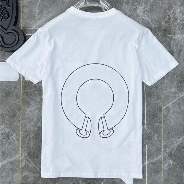

classic summer designer ch t shirts chromes short sleeves letter horseshoe sanskrit cross print sweatshirts t-shirts woman loose tees 6r24, White;black