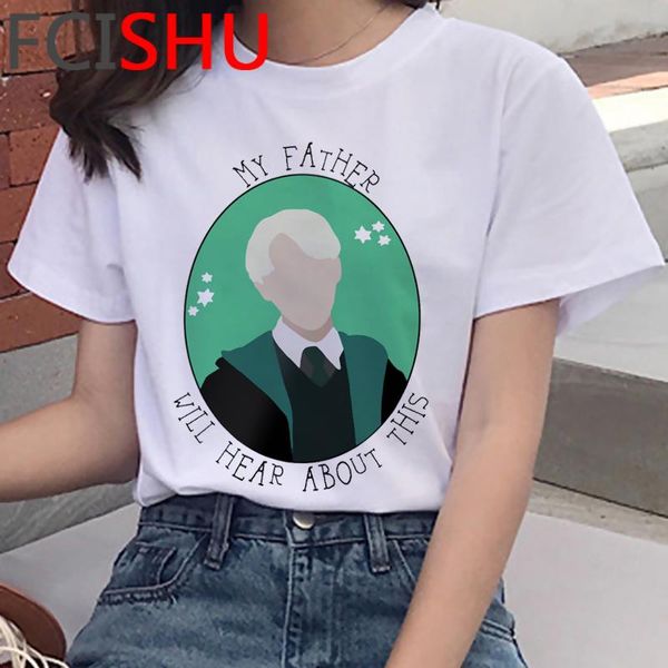 

women's t-shirt draco malfoy clothes tshirt female harajuku kawaii grunge couple aesthetic graphic tees women white t shirt