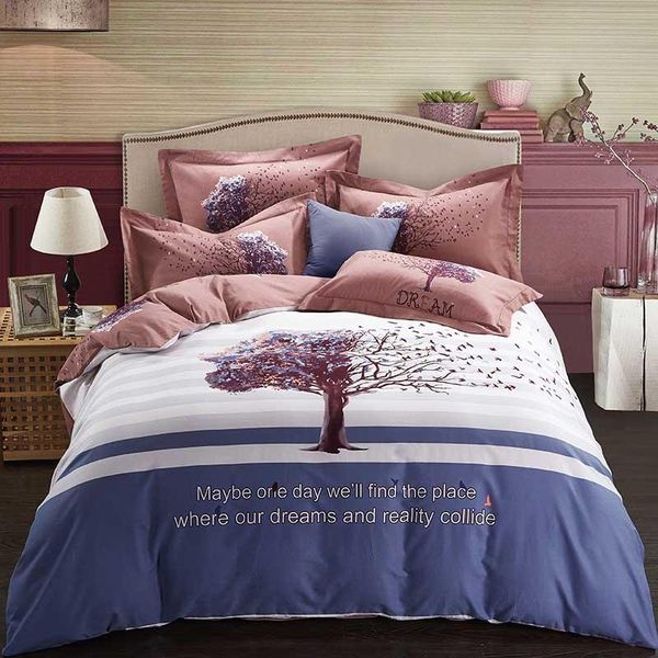 

bedding sets trees dream oriange bohemia duvet cover winter thick comforter bedsheet pillowcase  king bedlinen 3d 4pcs