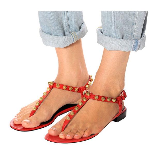 

flat thong gladiator sandals for women black sliver t-bar flip flops beach shoes giant studs strappy vacation studde
