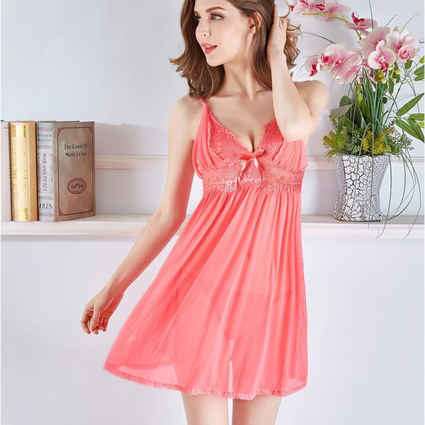 

suspender skirt buckle transparent pajamas beautiful back mh temptation women's fun underwear 8424-1, Red;black