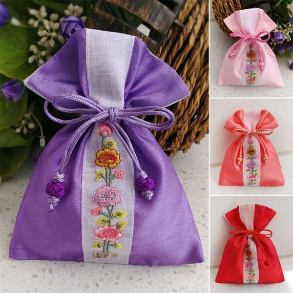 

1pcs 15*19cm home accessories closed pocket drawstring cotton cloth candy bags small gift embroider cosmetics jewelry storage wrap