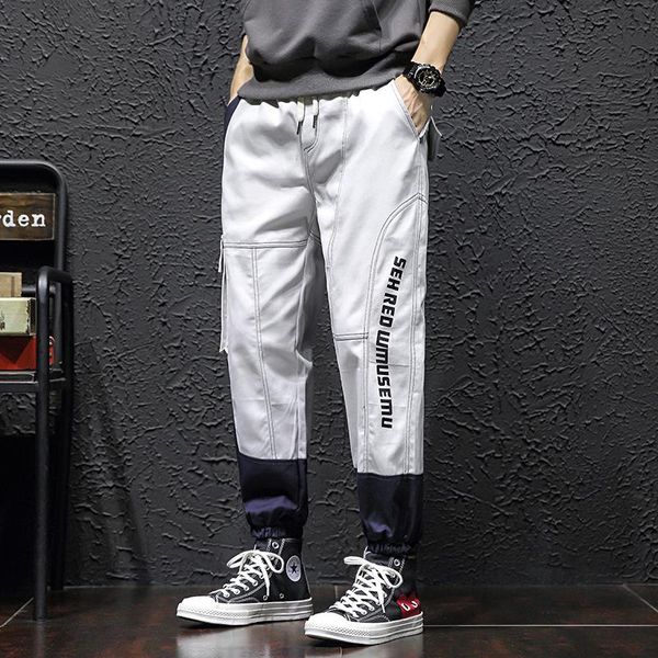 

men's pants 2021 fashion streetwear harajuku cargo casual mens hip-hop jogging sports pure cotton long trousers, Black