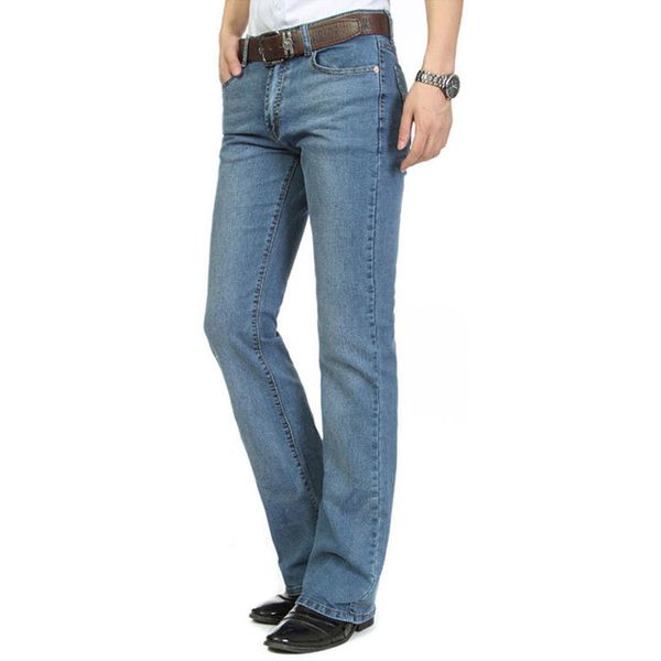 

men light blue jeans korean slim micro pants men's flare