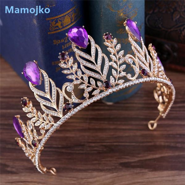 

hair clips & barrettes mamojko baroque luxury red green blue crystal crown bridal wedding accessories tiaras diadem girls headbands, Golden;silver