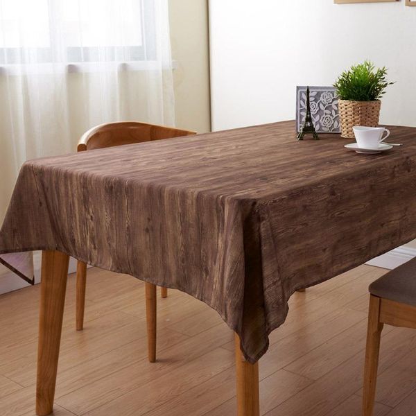 

table cloth polyester wood printed tablecloth square waterproof coffee oil-proof kitchen