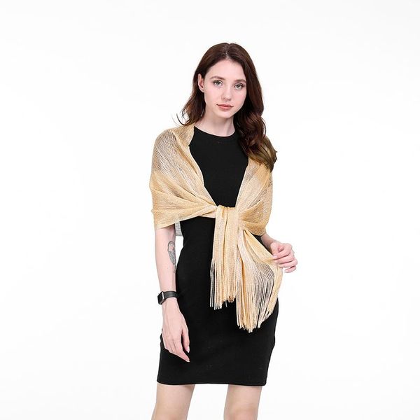 

scarves evening wraps metallic sparkle scarf wedding bridesmaid stole shawl with fringes for ladies, Blue;gray
