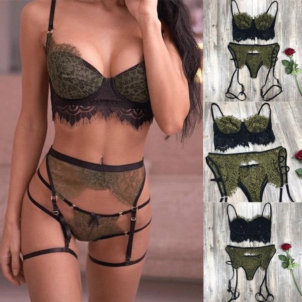 

bras sets unpadded sheer lace bra set see through thin underwear lingerie and panties, Red;black