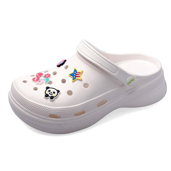 

sandals woman slippers hole casual flip flop fashion cute slip-on outdoor beach indoor platform summer lightweight house, Black