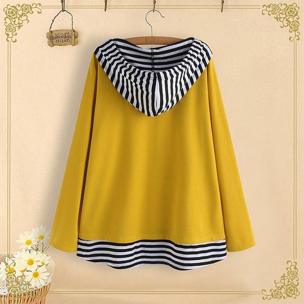 

5xl zanzea sping patchwork shirts women cat cartoon print tunic hooded striped long sleeve party blouse female blusas, White