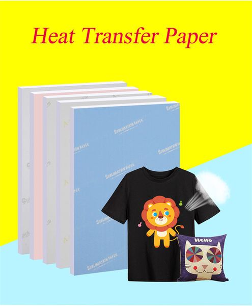 

sublimation a4 100 sheets heat paper for inkjet printer clear color press transfer printable blanks