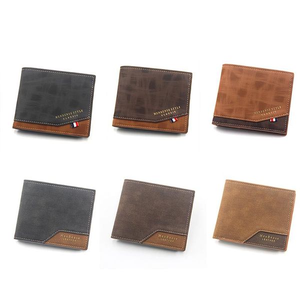 

wallets men leather wallet short designer purse for male holder coin pocket business pack famous vintage soft money bags, Red;black