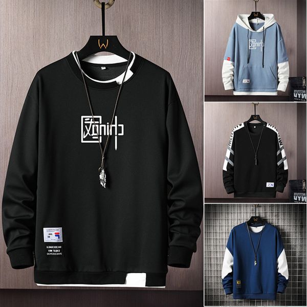 

t-shirt long sweater sve 2021 brand trend national tide cloth bottomed shirt autumn coat men's t, Black