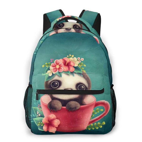 

backpack fashion bags summer 2021 cute sloth in cup
