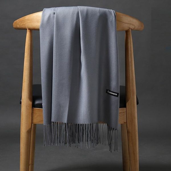

scarves winter women scarf cashmere solid color soft ladies shawl wrap autumn pashmina female hijab headband, Blue;gray