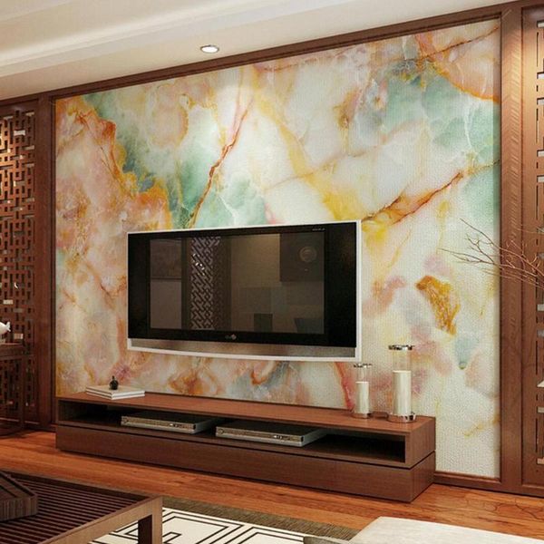 

wallpapers colorful marble contact paper 3d po wall mural living room tv background covering murals rolls art decor