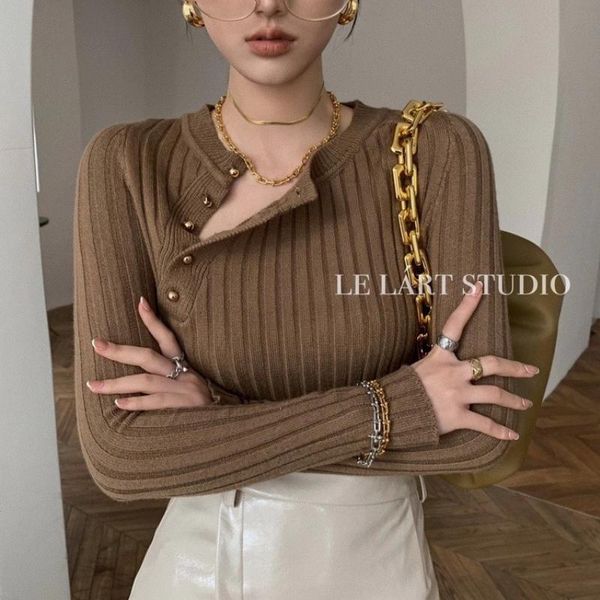 

women's sweaters autumn elegant solid pullover sweater long-sleeved diagonal-breasted knitted ladies bottoming shirt female clothing, White;black