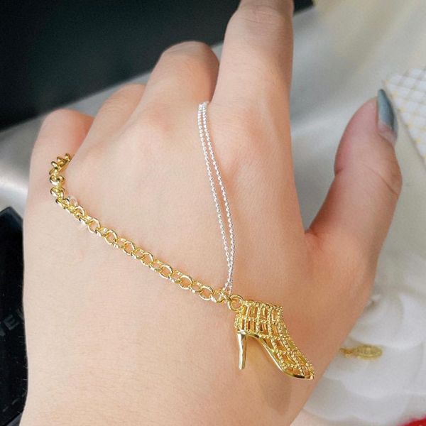 

jewelry necklaces & pendants double layer high-heeled shoes 129904, Silver