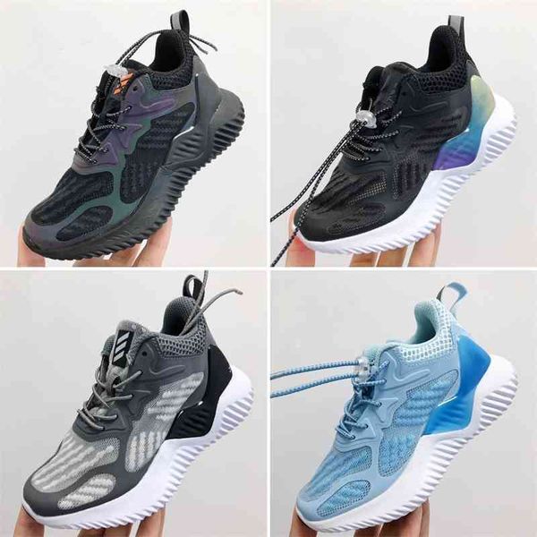 

ultra light breathable alpha children's elastic buckle boys' and girls' running casual shoes are authentic pu products, Black