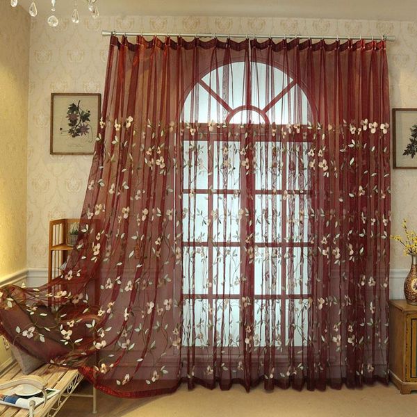 

curtain & drapes modern european luxury embroidery lilac tulle bedroom / balcony living room decorative items