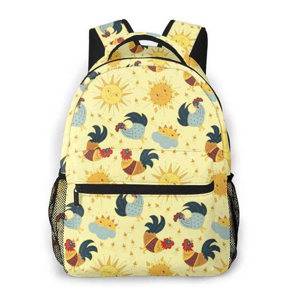 

style backpack boy teenagers nursery school bag rising rooster patterns back to bags