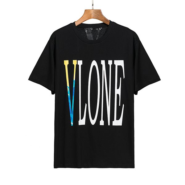 

factory t shirt wang yibo's fashion trend tie dye gradient large v printed cotton loose men's and women's short sleeve t-shir, White;black