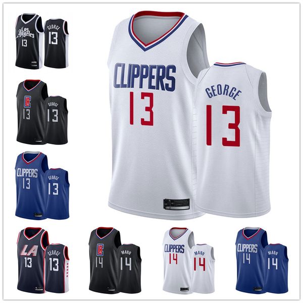 

clipper mens women youth los angeles paul #13 george earned #14 terance mann city blue white black throwback basketball jersey.