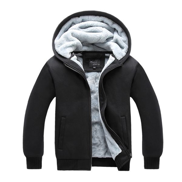 

men's polar lined sweater, thick zipper et, warm casual, suitable for autumn and winter, Black;brown