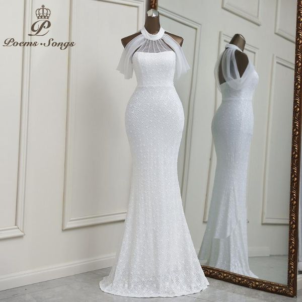 

party dresses 2021 elegant white mermaid evening dress vestidos de fiesta robe longue soiree mariage femme, White;black
