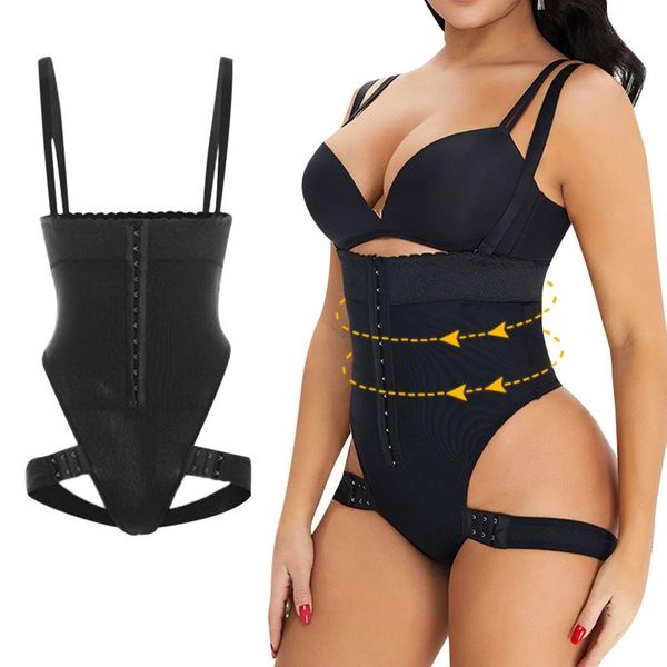 

waist support womens shapewear bodysuits trainer vest slim full body shaper built-in bra camisole tummy control slimming underwear, Black;gray