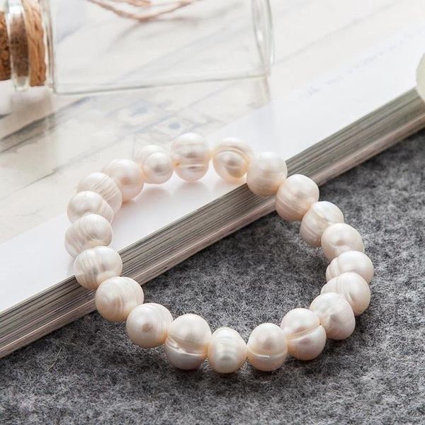 

beaded, strands 8mm fashion women pearl bracelet charm chain natural freshwater beads for jewelry gift pulseras mujer moda, Black