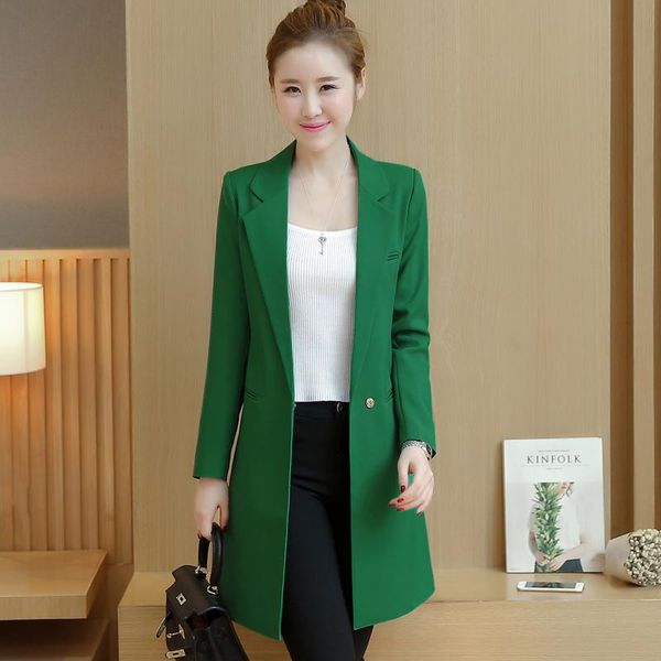 

women blazers and jackets suit women's long section spring slim shirt ol temperament commuter casual jacket suits &, White;black