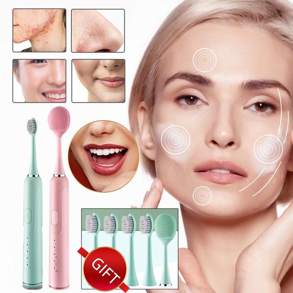

smart electric toothbrush sonic ipx7 waterproof rechargeable lcd color screen oral