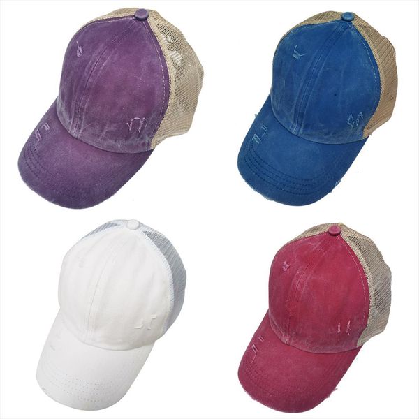 

womens fashion baseball cap adjustable cotton mesh stitching trucker hat holiday beach casual sun 6 colors, Blue;gray