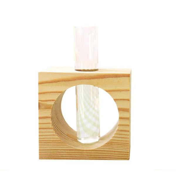 

vases 2 sets hydroponic glass vase with wooden base deskornament