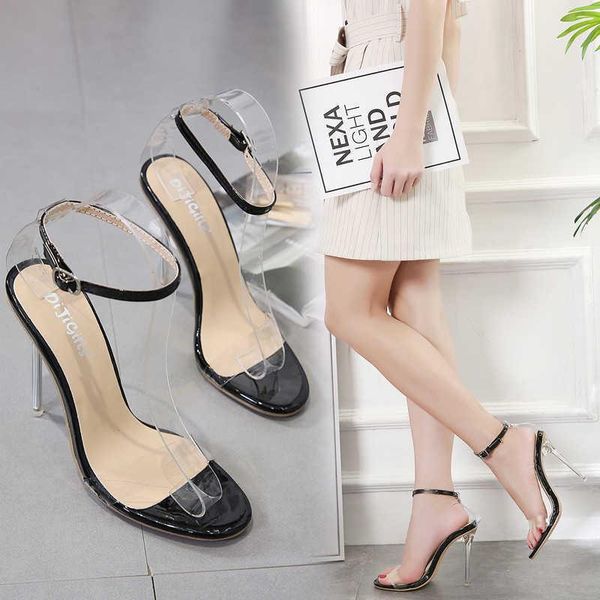 

dress shoes 2021 high-heeled crystal sandals in spring of, Black