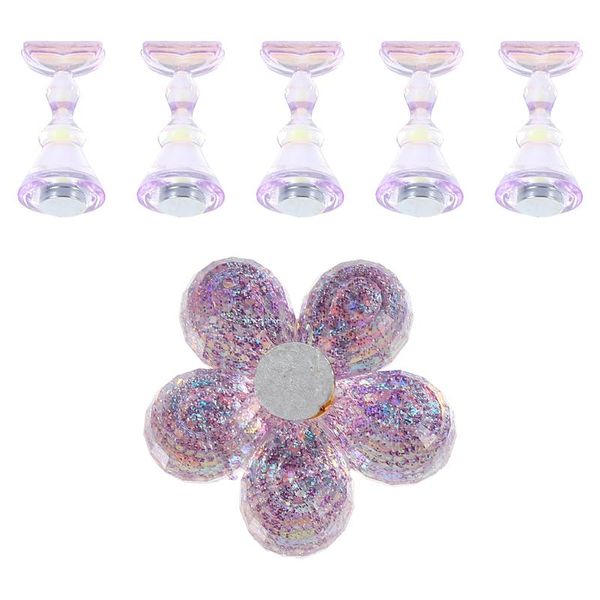 

nail gel 1 set art practice base support holder rack, Red;pink