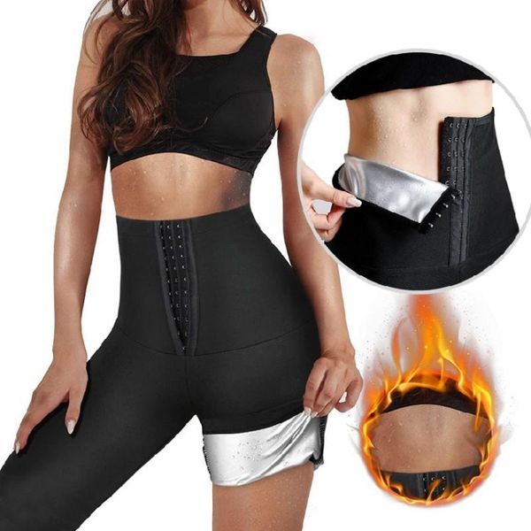 

sweat sauna pants body shaper slimming thermo shapewear shorts women waist trainer leggings fitness workout yoga outfit