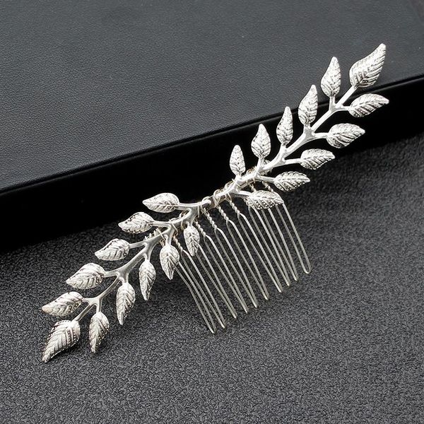 

hair clips & barrettes baroque style bridal leaf comb silver gold color metal headpiece wedding party headband pins accessories jewelry, Golden;silver