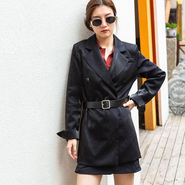 

blazers vintage black single-breasted female blazer fashion Korean style work jacket hk072, White;black