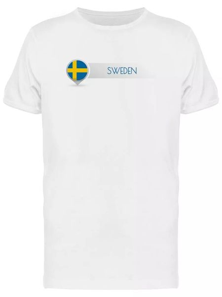 

sweden map marker flag men's tee -image by shutterstock, White;black