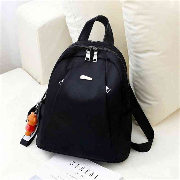 

oxford cloth backpack female korean version student bag canvas waterproof fashion travel trend solid zipper