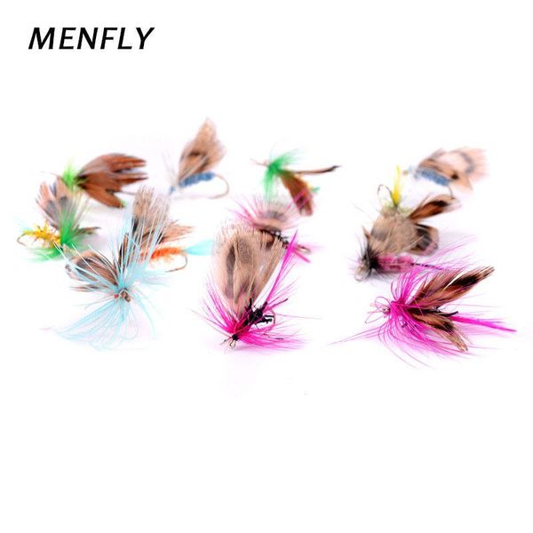 

12pcs/lot butterfly fishing-hooks bait set style insect artificial feather single hook carp fishing tackle hooks