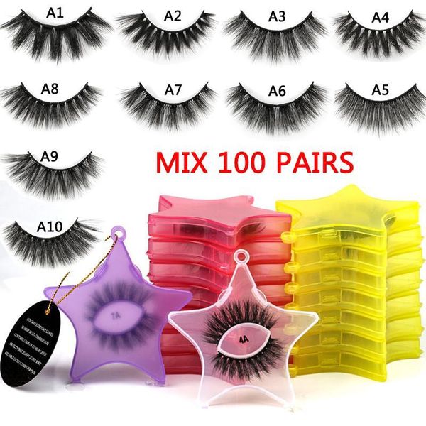 

wholesale eyelashes 20/30/40/50/100 pairs mink lashes bulk lash natural soft false makeup lashes1