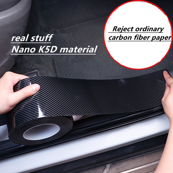 

car sticker door anti-collision strip threshold 5d carbon fiber anti-stepping protection stickers modification welcome pedal universal
