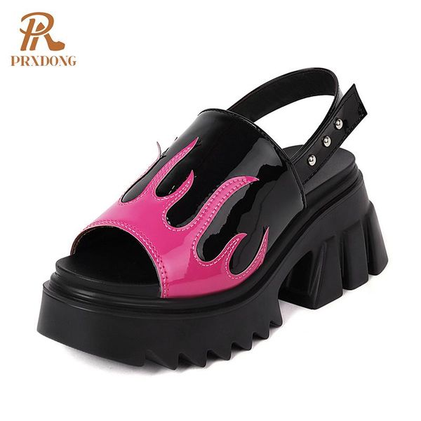 

dress shoes mixed color chunky high heels women sandals 2021 summer soft leather gladiator outdoor platform casual, Black