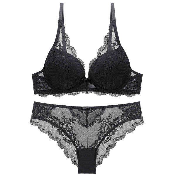 

bra set girl underwear steel ring women gathered lace suit, Red;black