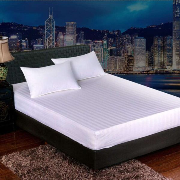 

el white thickened sheet bedding four piece set of polyester cotton guest room three part satin bedspread